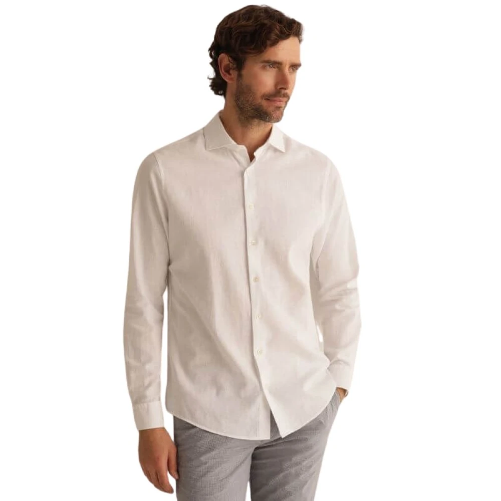 ROY Robson Witte Oxford Slim Shirt Lisa White Heren