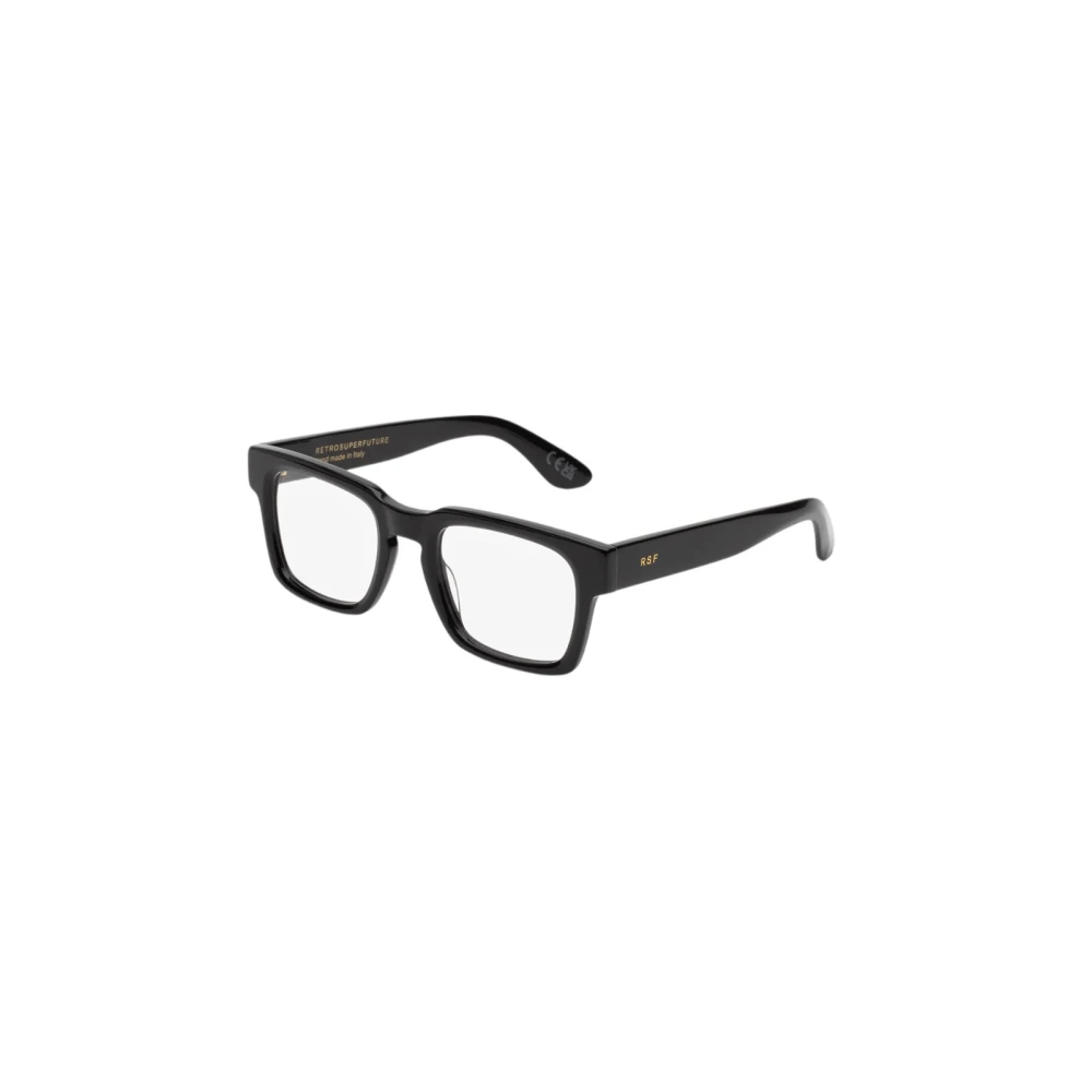 Retrosuperfuture Unisex Black Glasses, 51 Mm, Vintage Eyeglasses Color