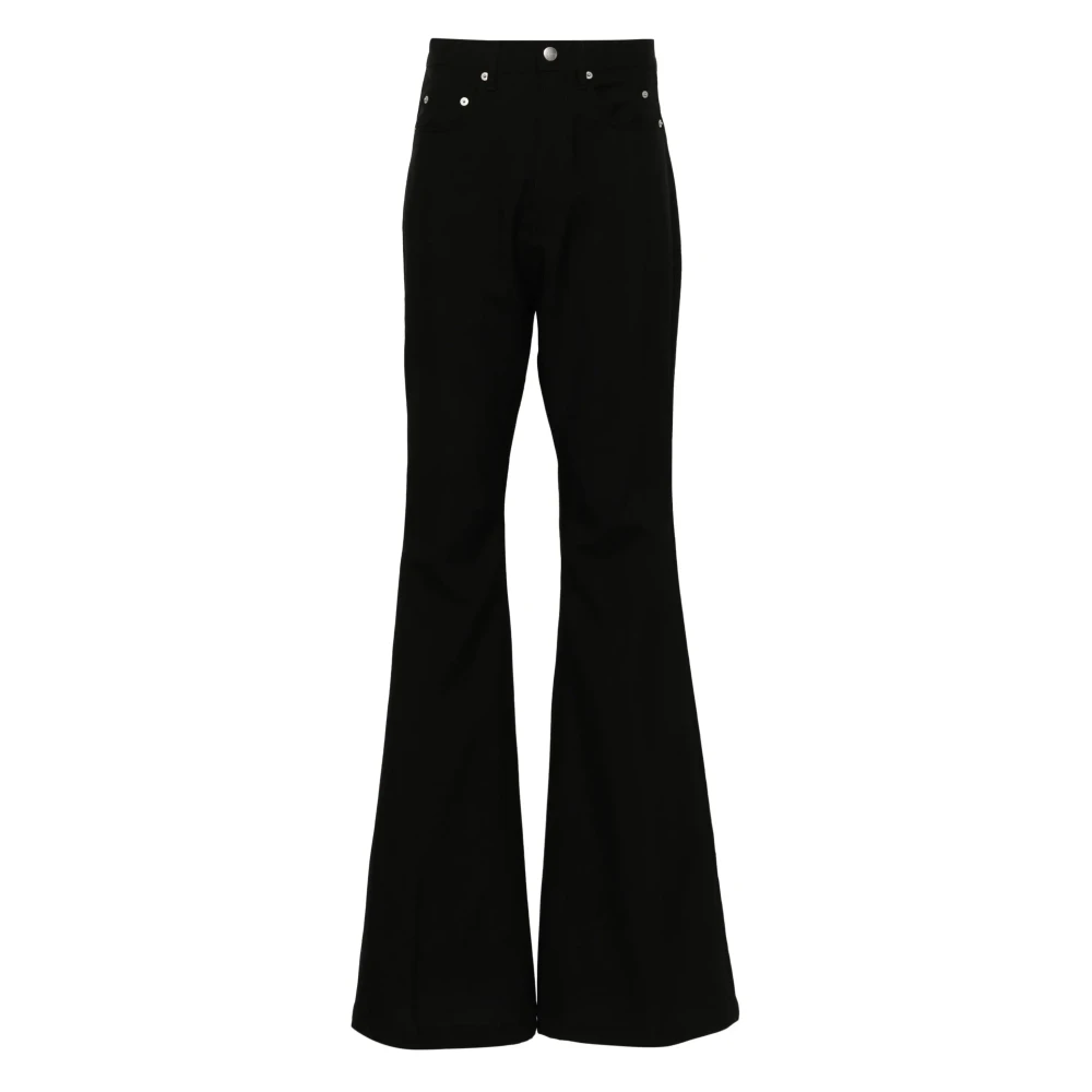 Rick Owens Zwarte bootcut broek met hoge taille Black Dames