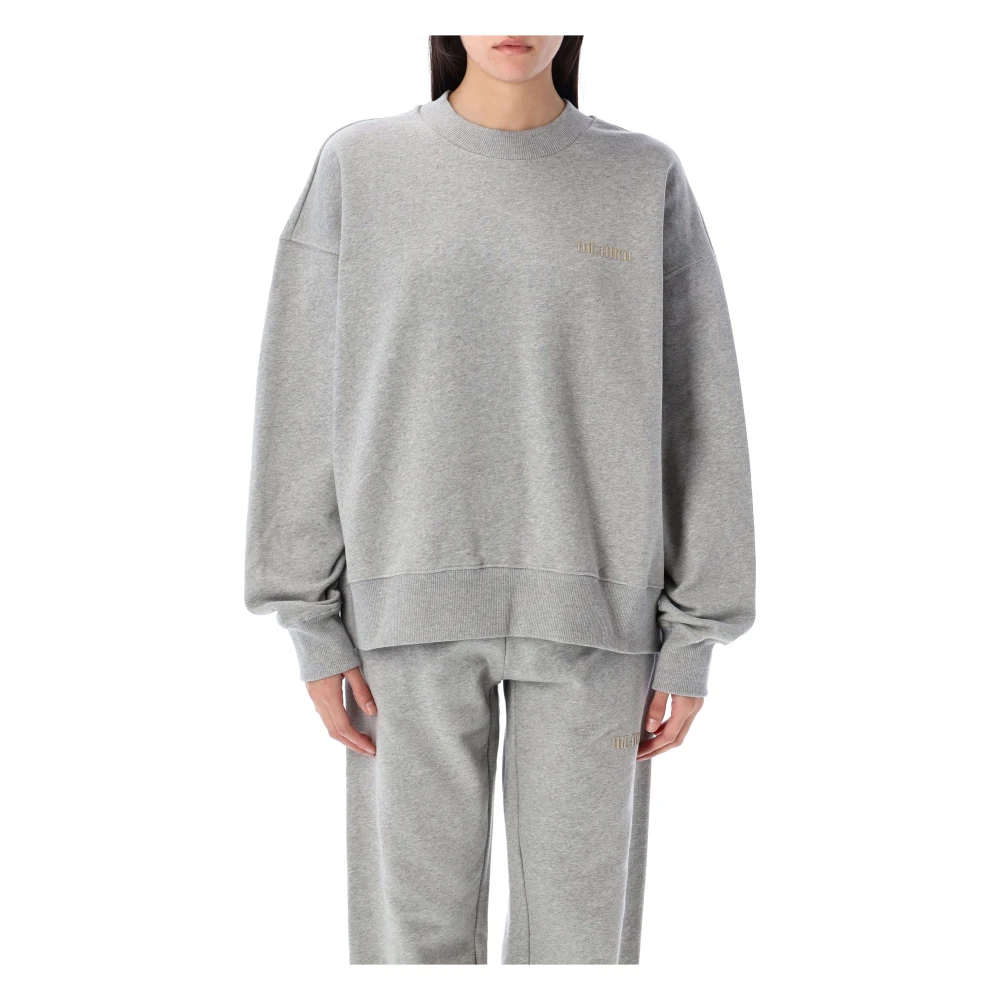 The Attico Grijze Melange Oversized Gebreide Trui Sweatshirt Gray Dames