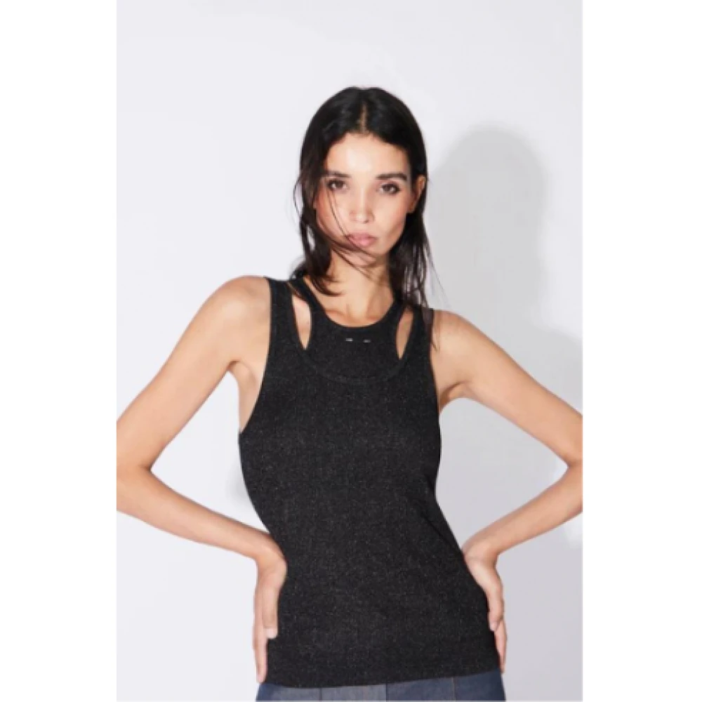 Barbara Bui Stijlvol Zwart Mesh Hemd Black Dames