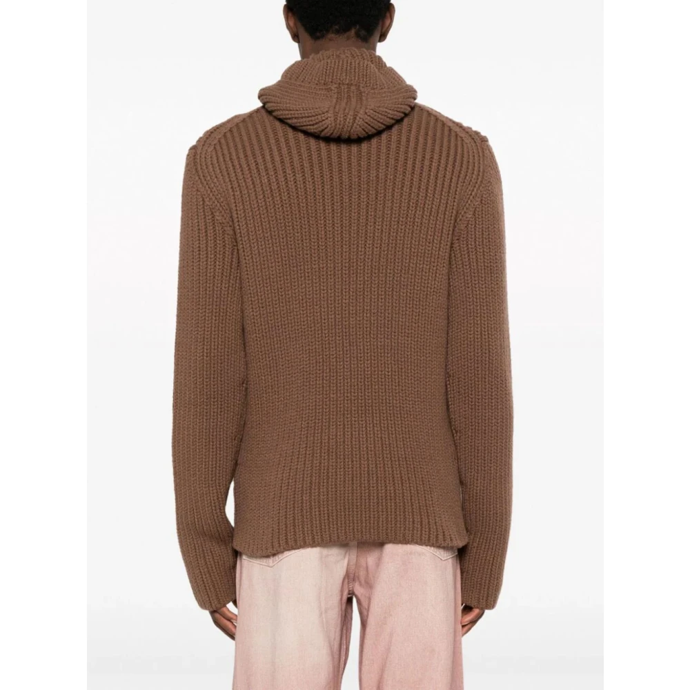 Lanvin Bruine Hooded Jas voor Mannen Brown Heren