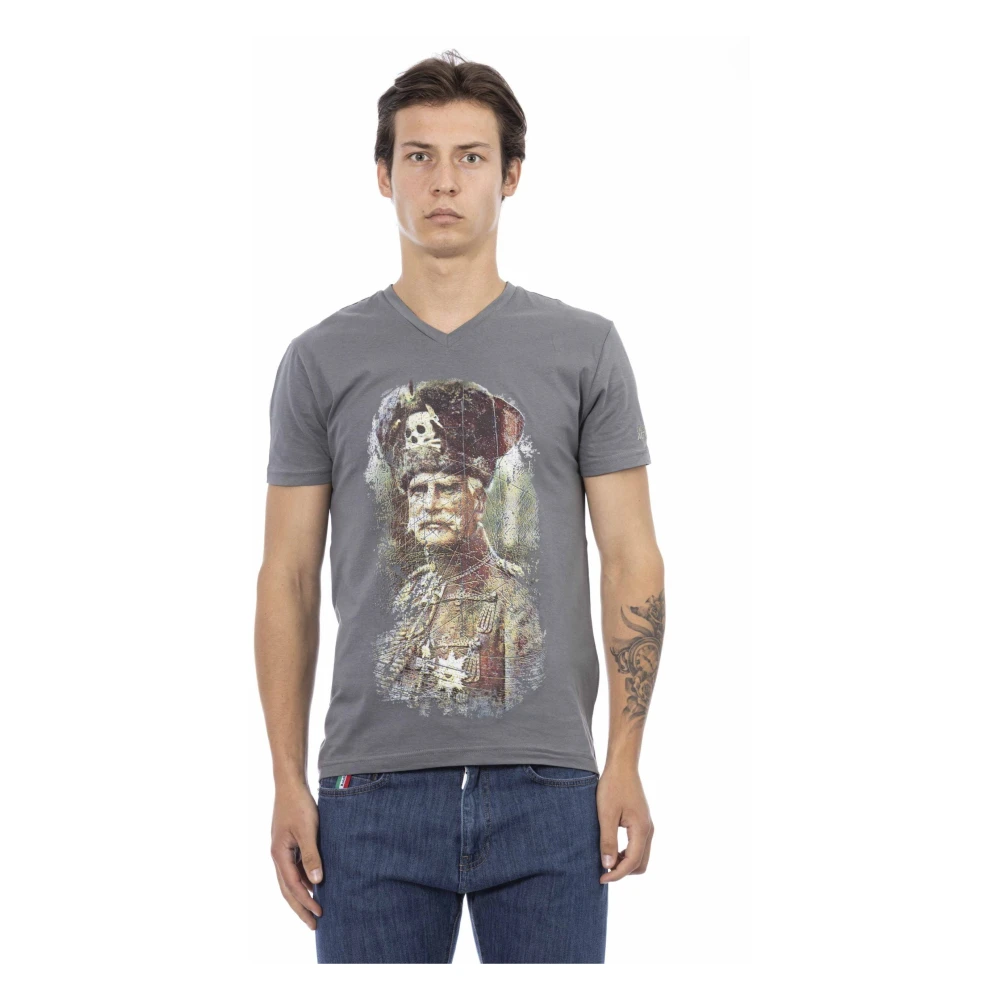 Trussardi Action Grijs V-Hals T-Shirt Gray Heren