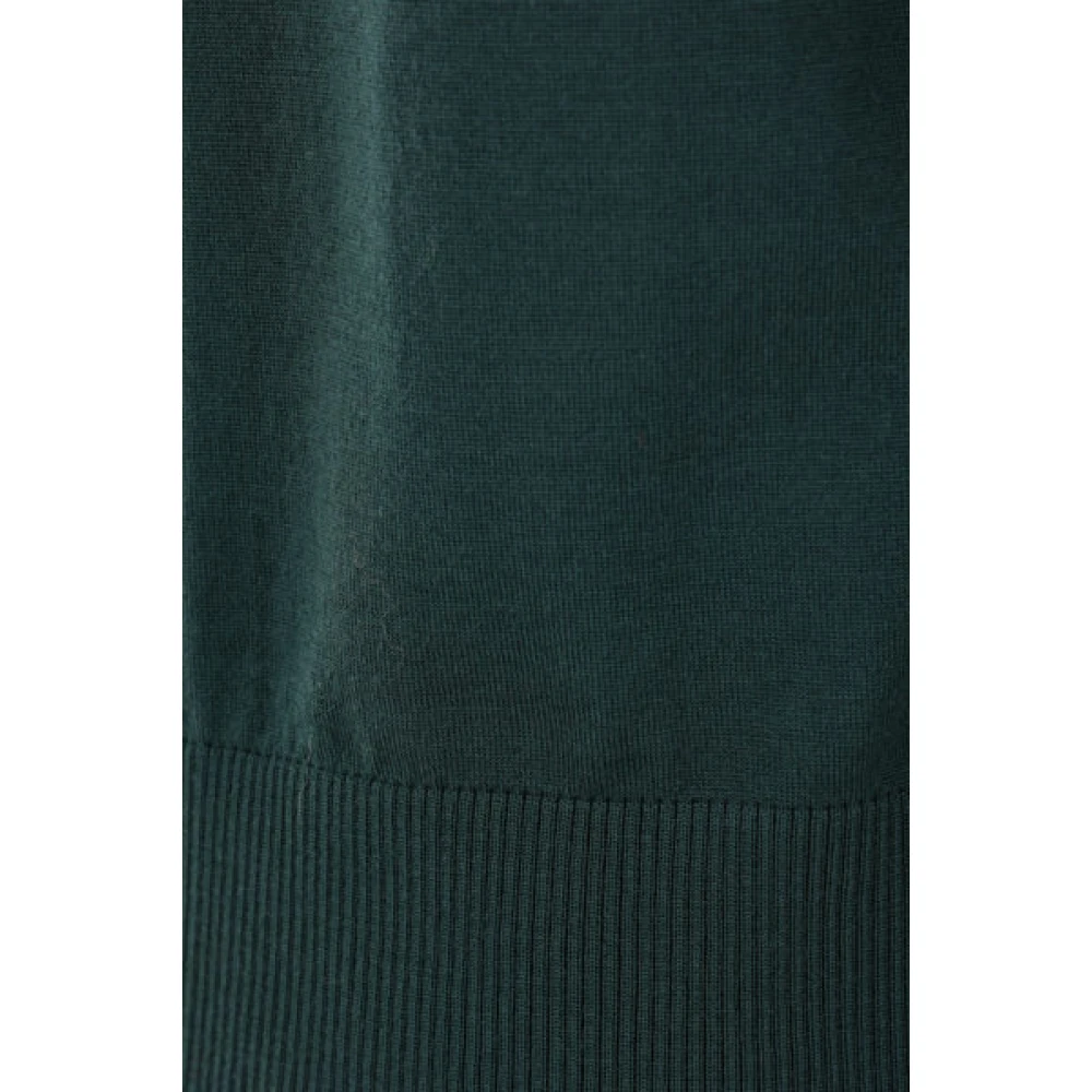 Thom Browne Groene wollen cardigan met tricolor detail Green Heren