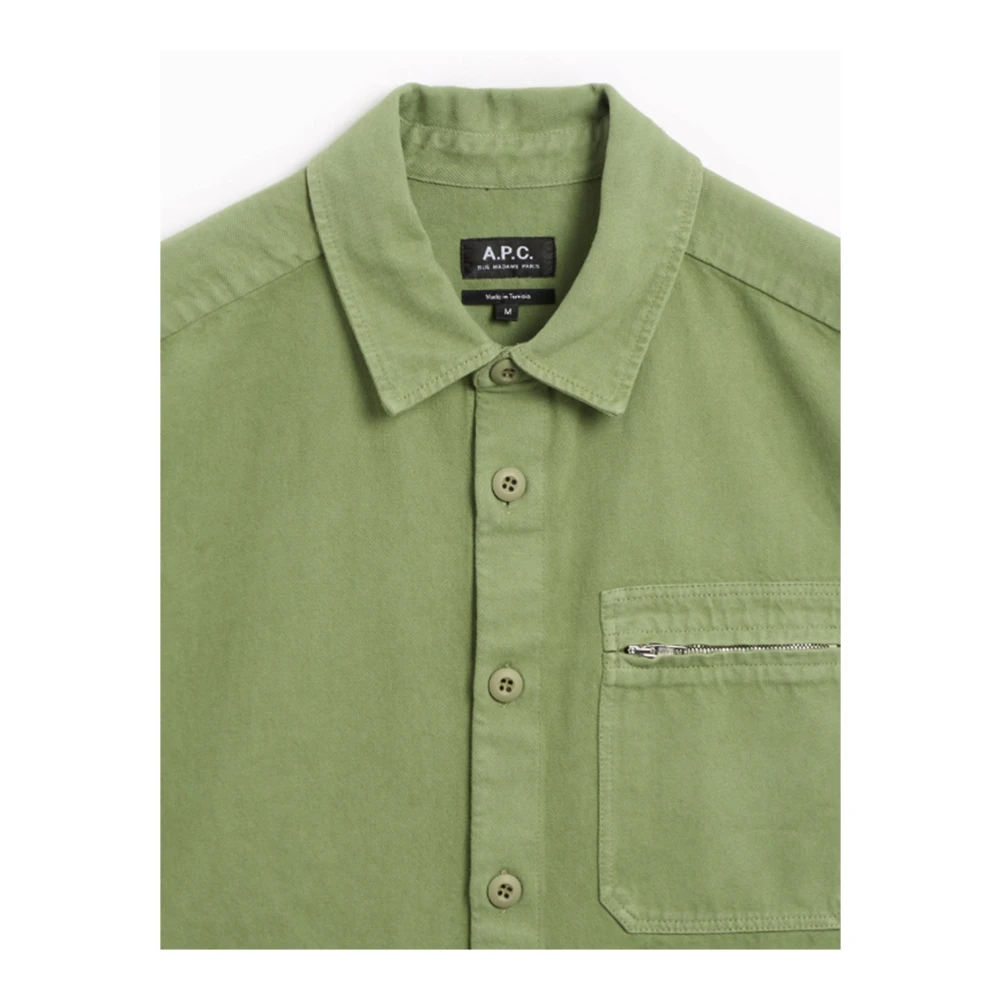 A.p.c. Nelson Khaki Overhemd Green Heren