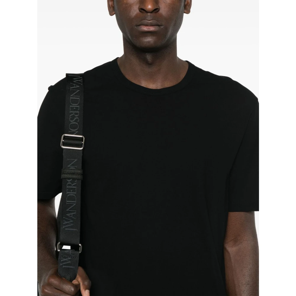 Jil Sander Logo Print Zwarte T-shirt Polos Black Heren