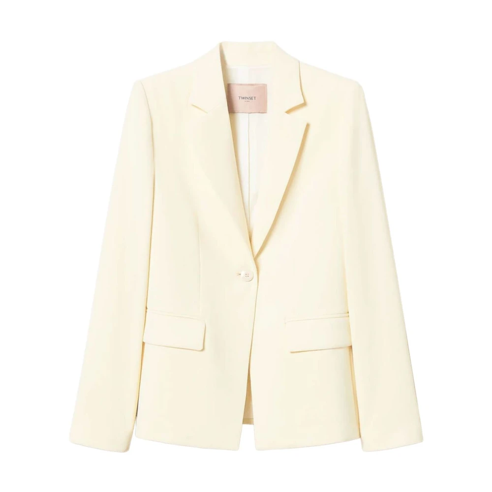 Twinset Witte jas met klepzakken White Dames