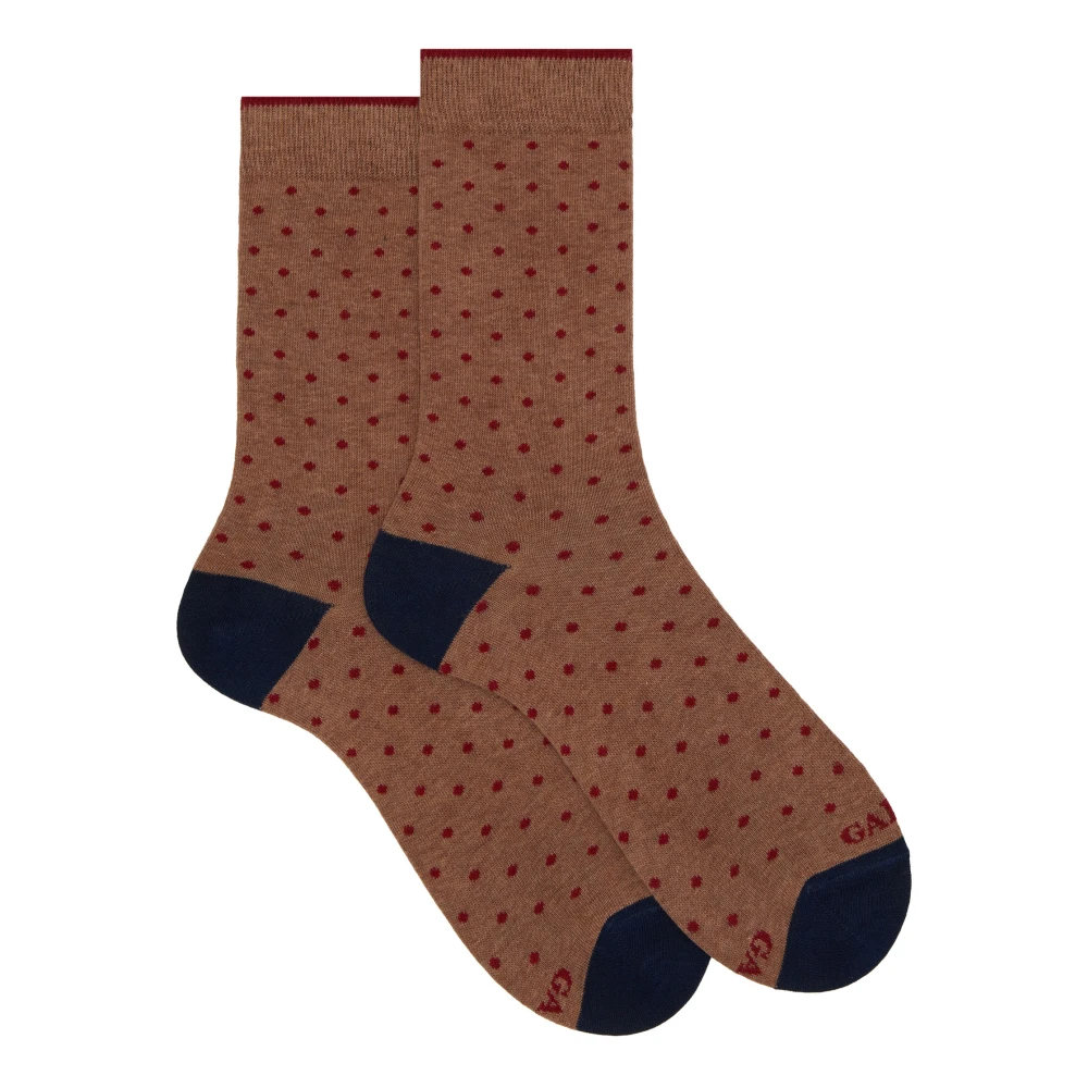 Gallo Beige Polka Dot Katoenen Korte Sokken Multicolor Heren