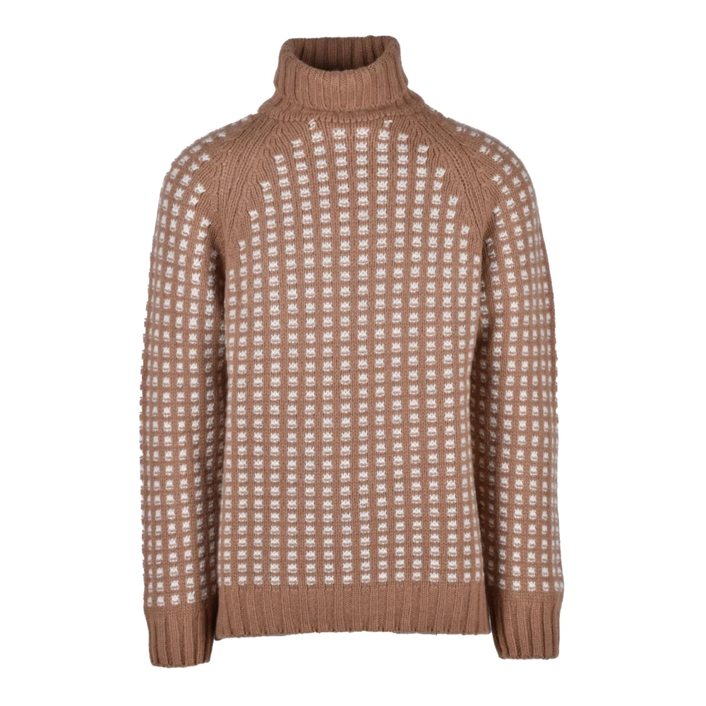 Daniele Fiesoli Alpaca Merino Blend Gebreide Trui Brown Heren