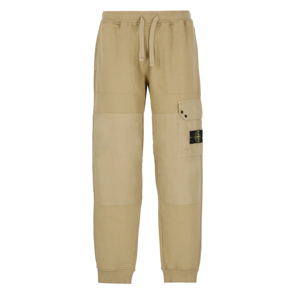 Stone Island Beige Cargo Byxor Elastisk Midja Beige, Herr