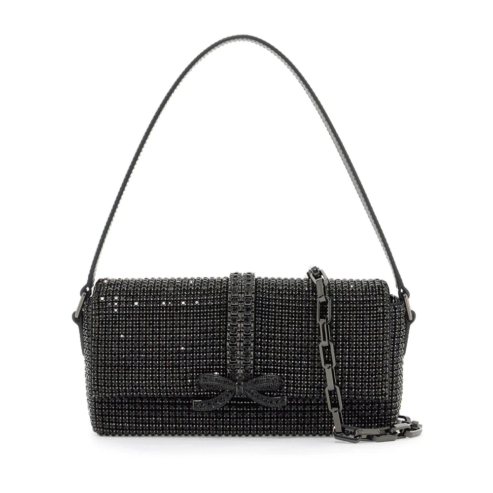Self Portrait Kristal Mesh Tas met Strik Black Dames