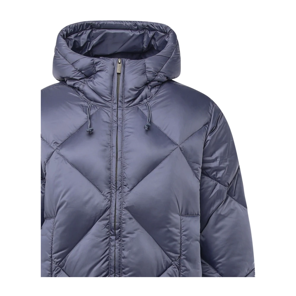 K-way Zijden Nylon Donsjas met Quilten Blue Heren