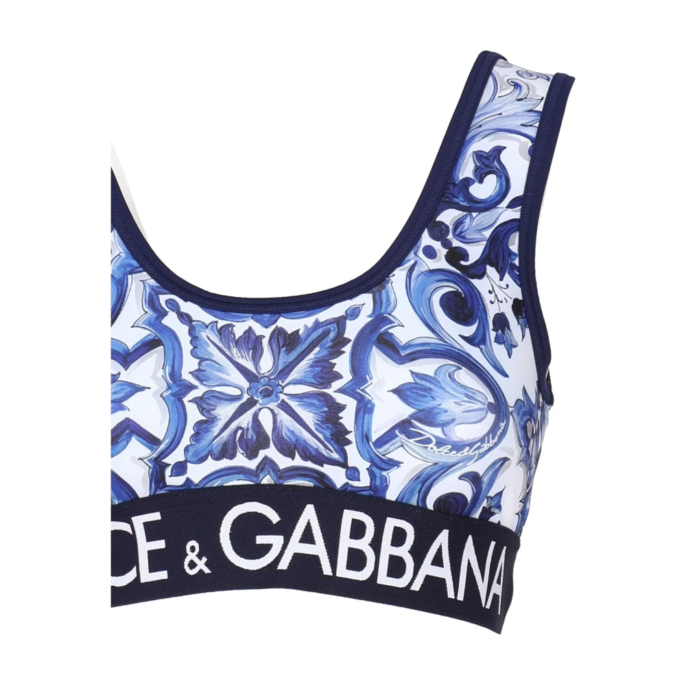 Dolce & Gabbana Blauwe Mouwloze Top Gemaakt in Italië Multicolor Dames