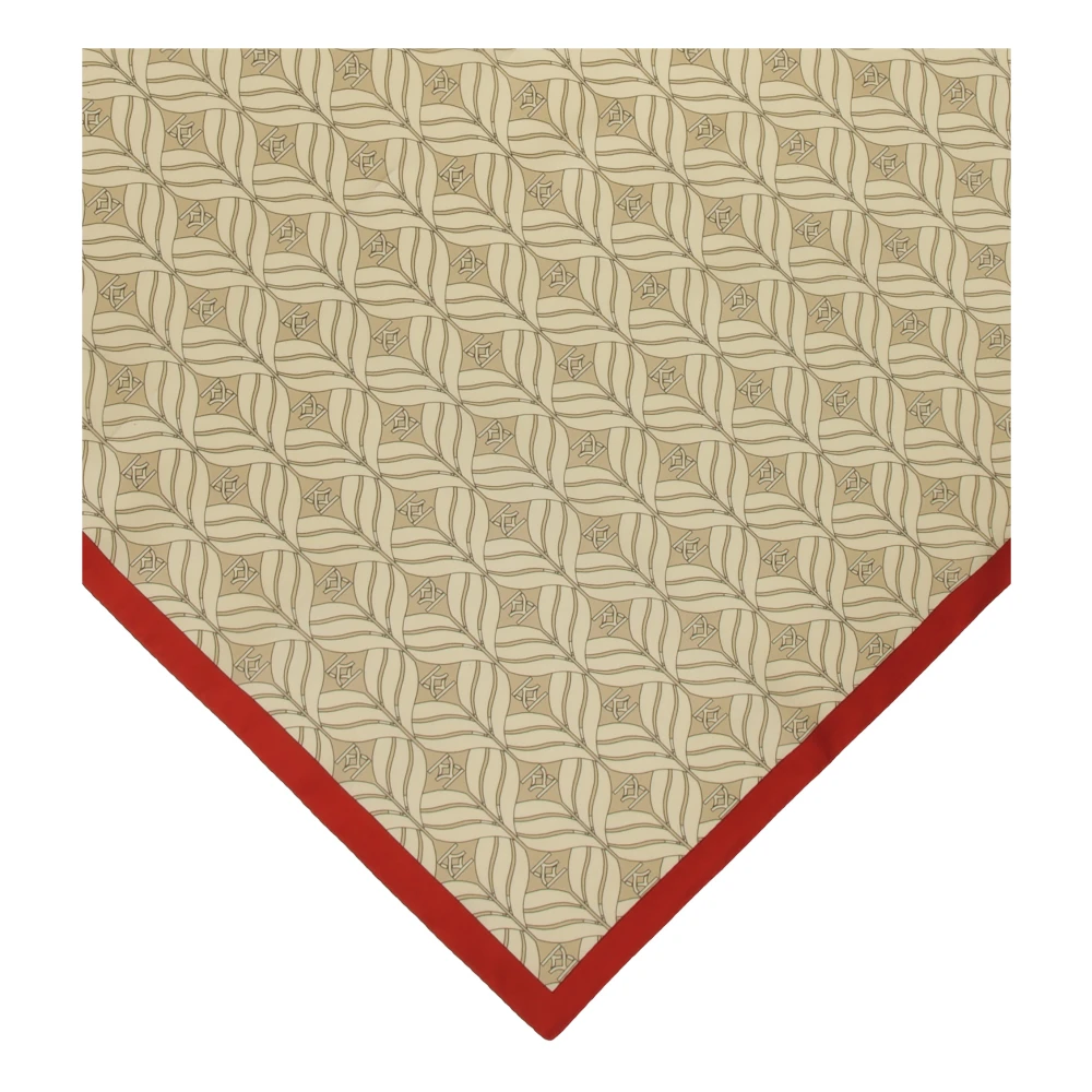 Kazar Zijden beige sjaal met rode accent Beige Dames