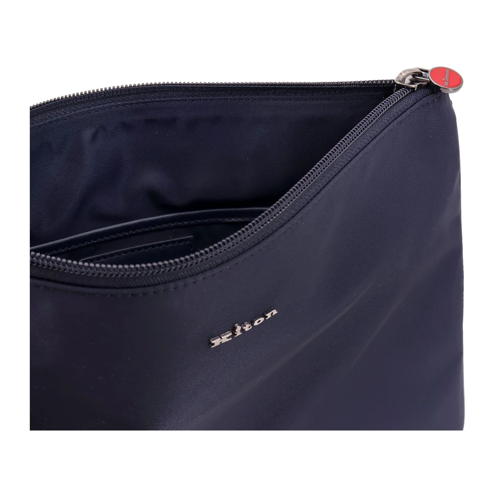 Kiton Nylon Clutch met Metalen Logo Blue Heren
