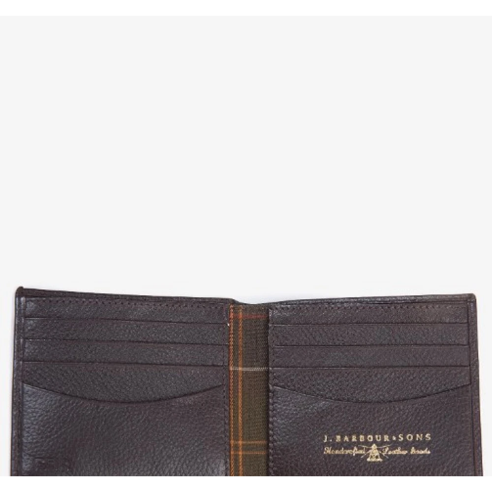 Barbour Leren Billfold Portemonnee Brown Heren