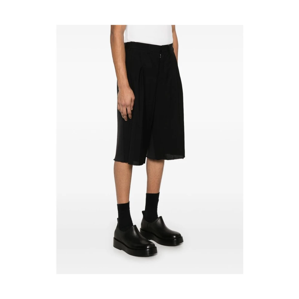 MM6 Maison Margiela Zwarte broek met knoopsluiting aan de voorkant Black Heren