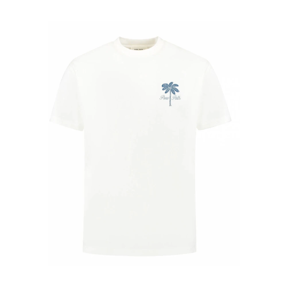 Pure Path Ronde hals SS T-shirt Losse Pasvorm Beige Heren