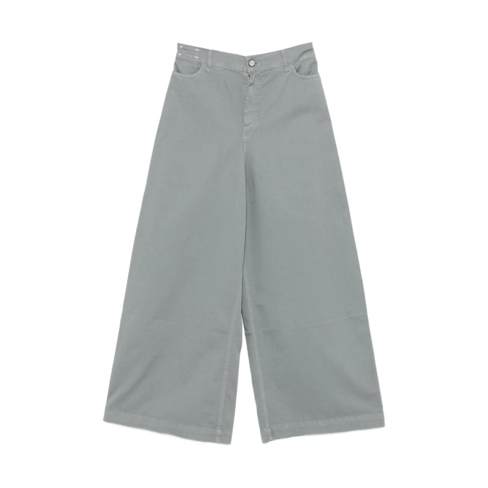 Alysi Donna Grigio - Jeans A Gamba Larga - Trousers - W27