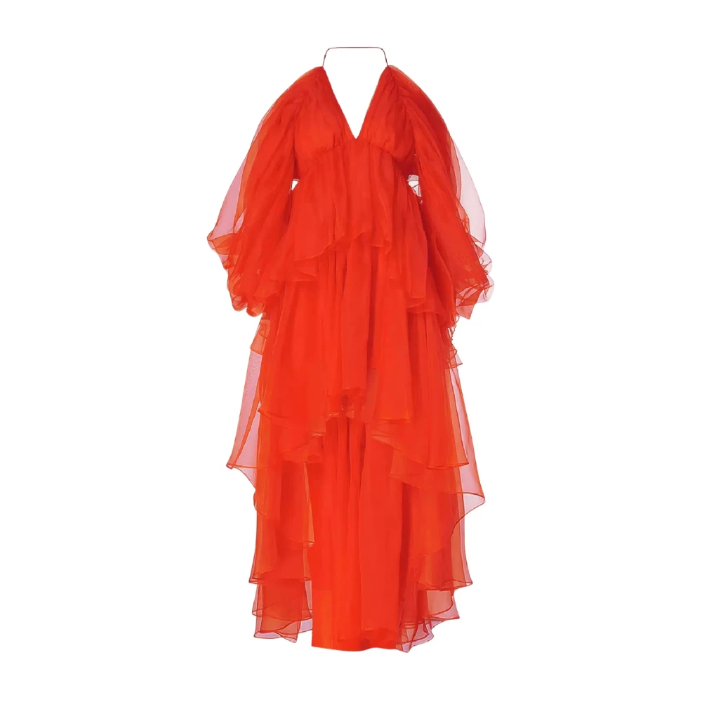 Zimmermann Rode Zijden Asymmetrische Jurk Red Dames