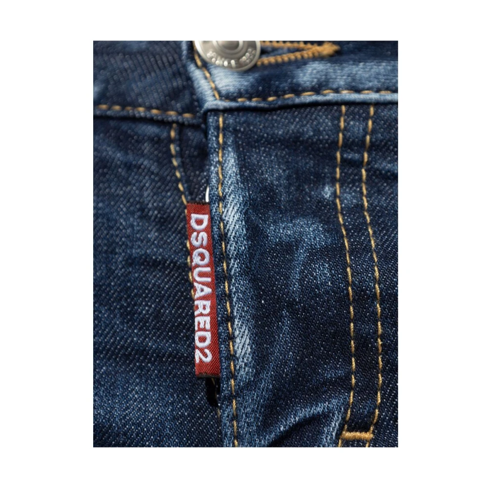 Dsquared2 Donkerblauwe Denim Cropped Jeans Blue Dames