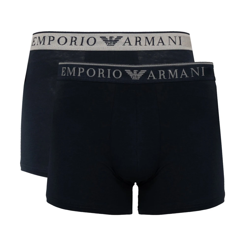 Emporio Armani Logo Endurance Pak van 2 Briefs Blue Heren