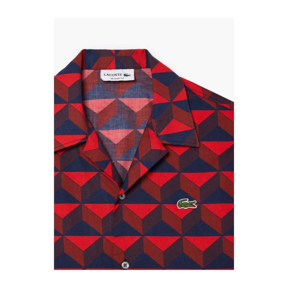 Lacoste Rode Casual Shirt met UV-bescherming Red Heren