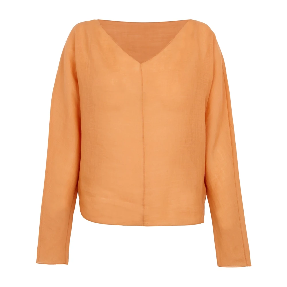 Cortana Yo top van ramie mandarijn Orange Dames