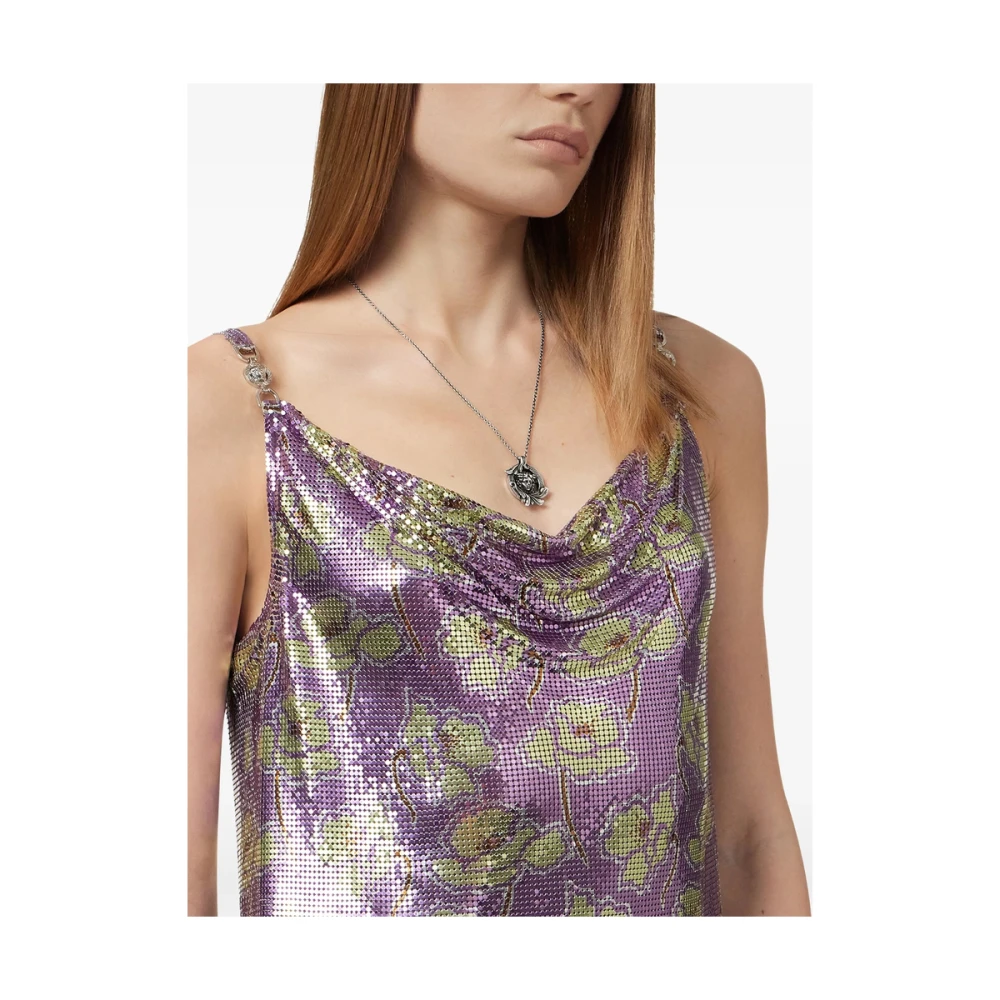 Versace Paarse Medusa Head Slip-On Jurk Purple Dames