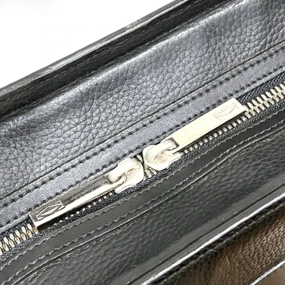 Cartier Vintage Pre-owned Leather handbags Black Heren