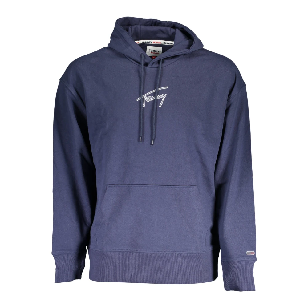 Tommy Hilfiger Men's Blue Hoodies,, Hoodie With Long Sleeves And Fibers Large
