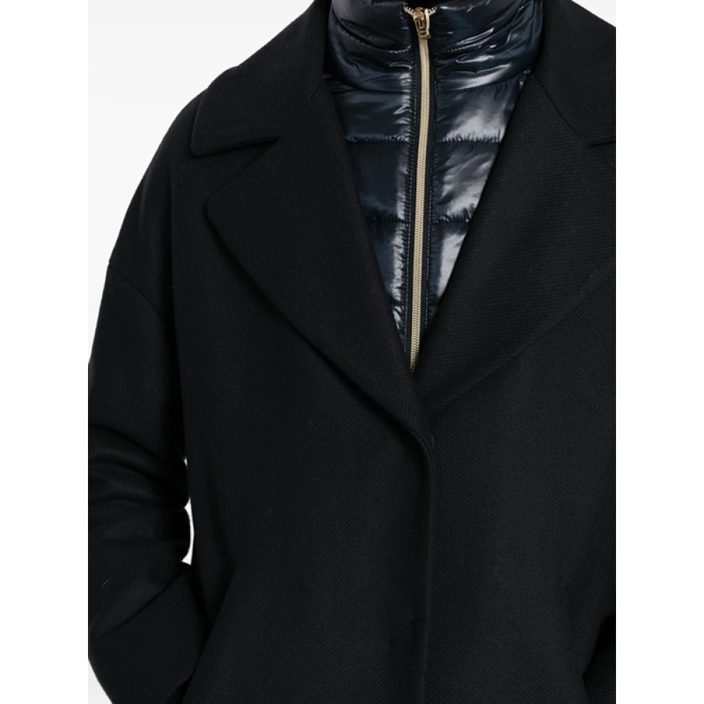 Herno Navy Blauwe Panel Winterjas Blue Dames