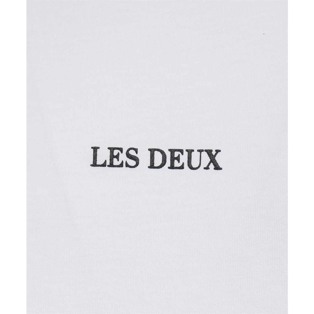 Les Deux Geribbeld Katoenen T-Shirt White Heren