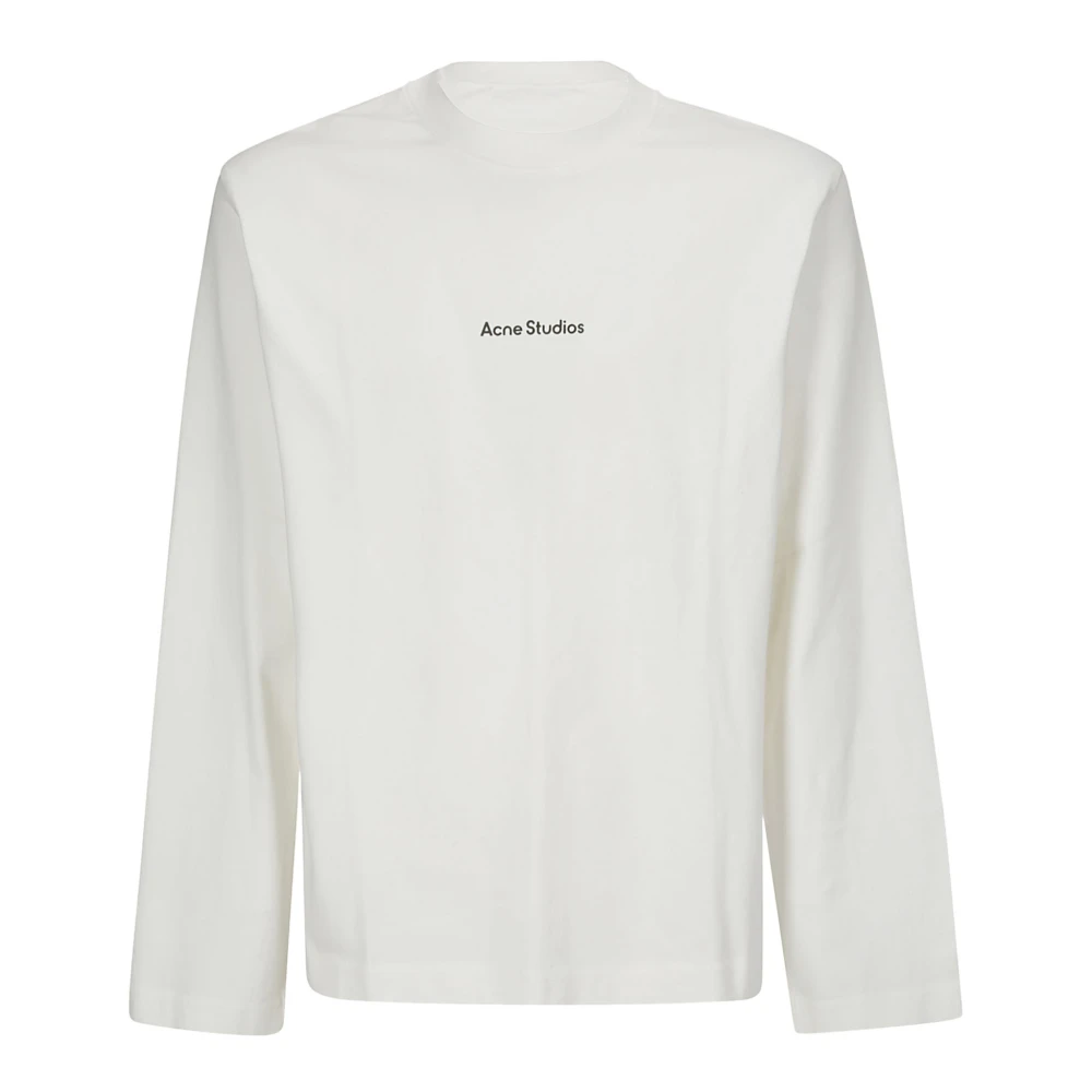 Acne Studios Lange mouw T-shirt met logo print White Dames