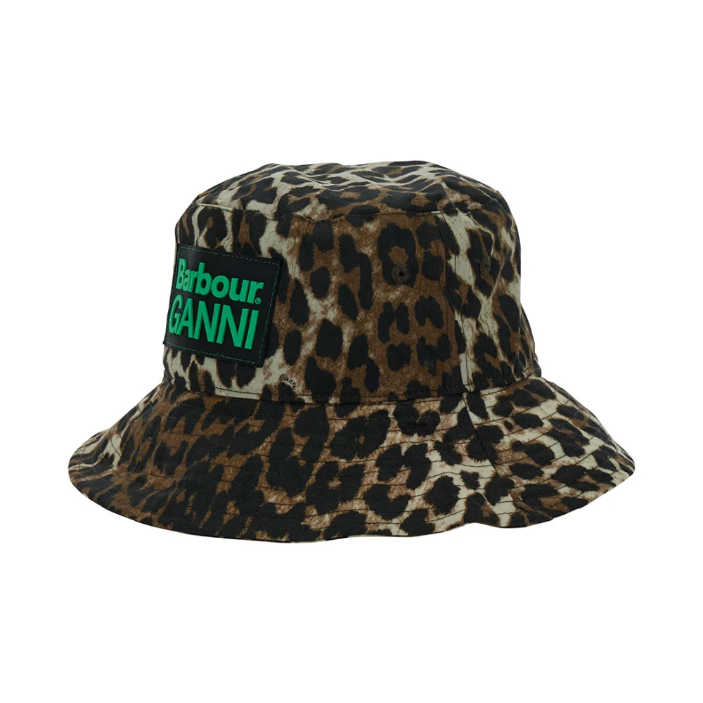 Barbour Leopard Print Bucket Hat Brown Dames