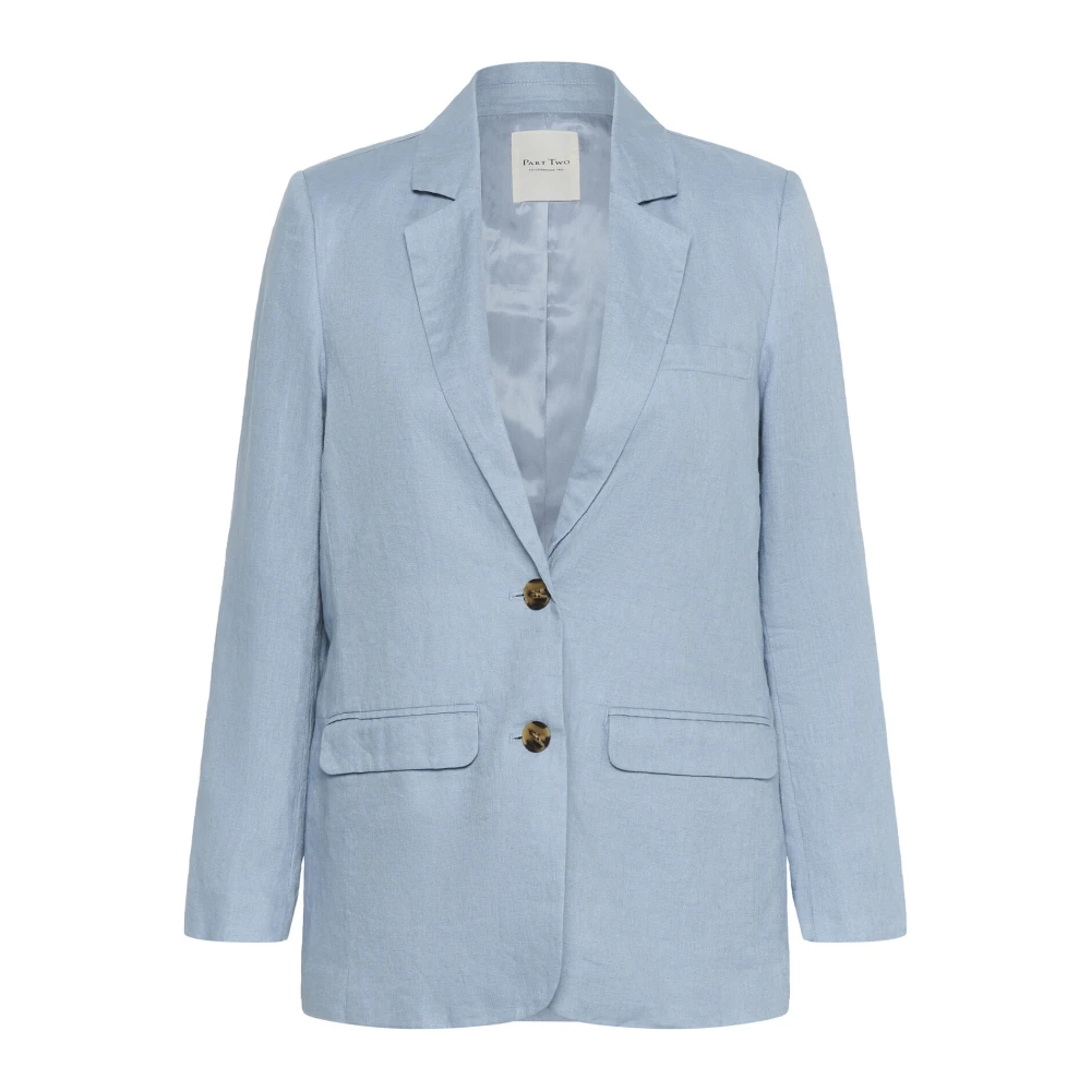 Part Two Vervaagde Denim Jack met Linnen Blue Dames