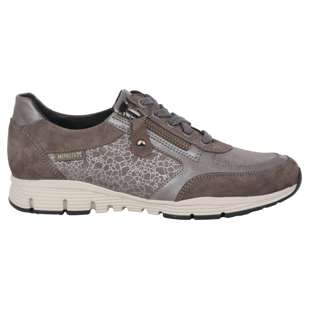 Mephisto Taupe Damesneaker Stijlvol en veelzijdig Dames Schoenen Grijs