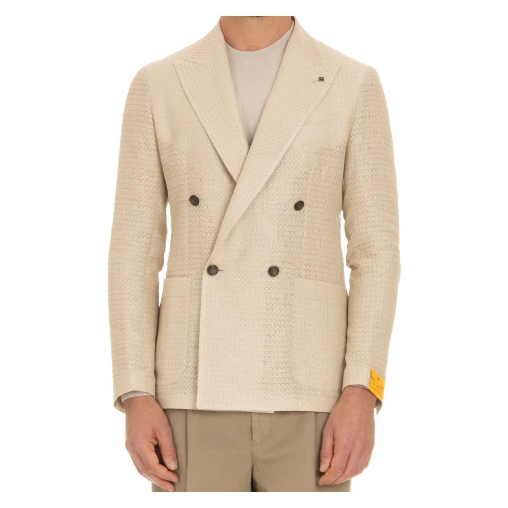 Tagliatore Men's Beige Blazers, Xl, Double-Breasted Jacket Superlight Fabric