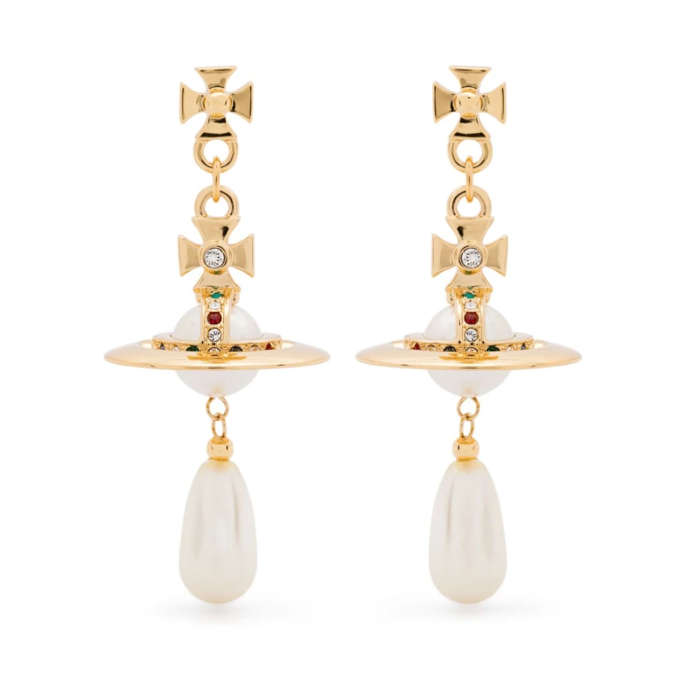 Vivienne Westwood Women's Yellow Pearl Drop Earrings, Earrings, One Size, Accessories