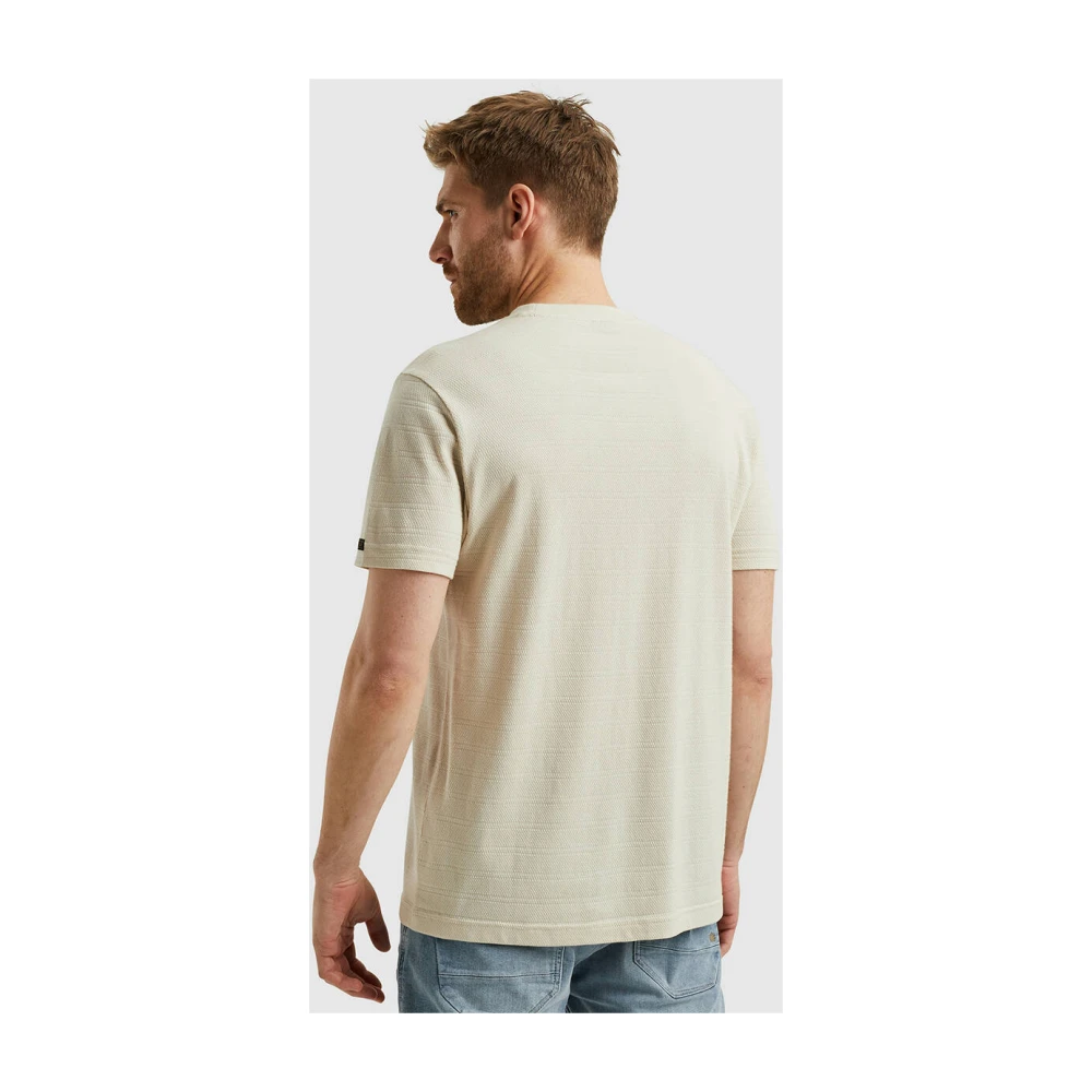 PME Legend Gestreept korte mouw R-hals T-shirt Beige Heren