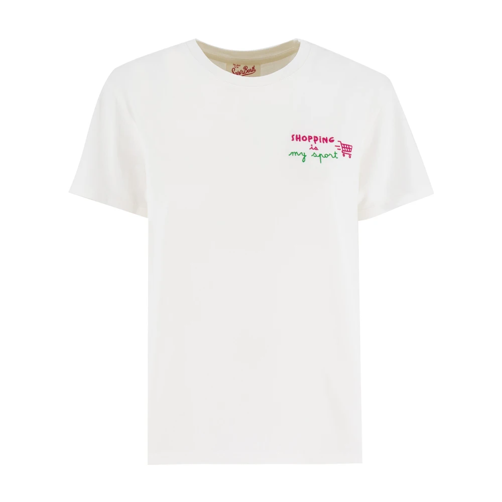 MC2 Saint Barth Geborduurde Crew Neck T-shirt White Dames
