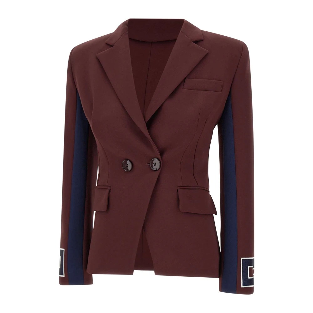 Elisabetta Franchi Bordeaux Blazer met Asymmetrische Sluiting Red Dames