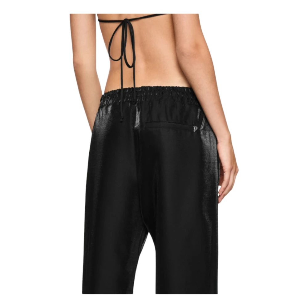 Dondup Wijde Pijp Wol Broek Zwart Black Dames
