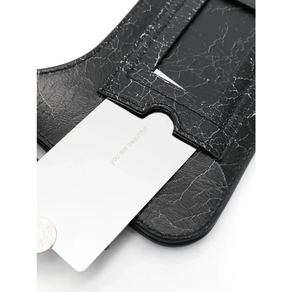Acne Studios Gescheurde Leren Schoudertas Black Dames