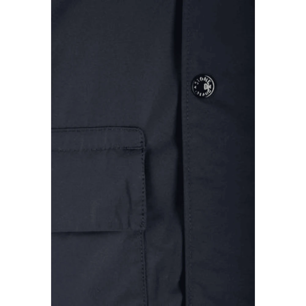 Stone Island Blauwe Hoodie met Verborgen Capuchon Blue Heren