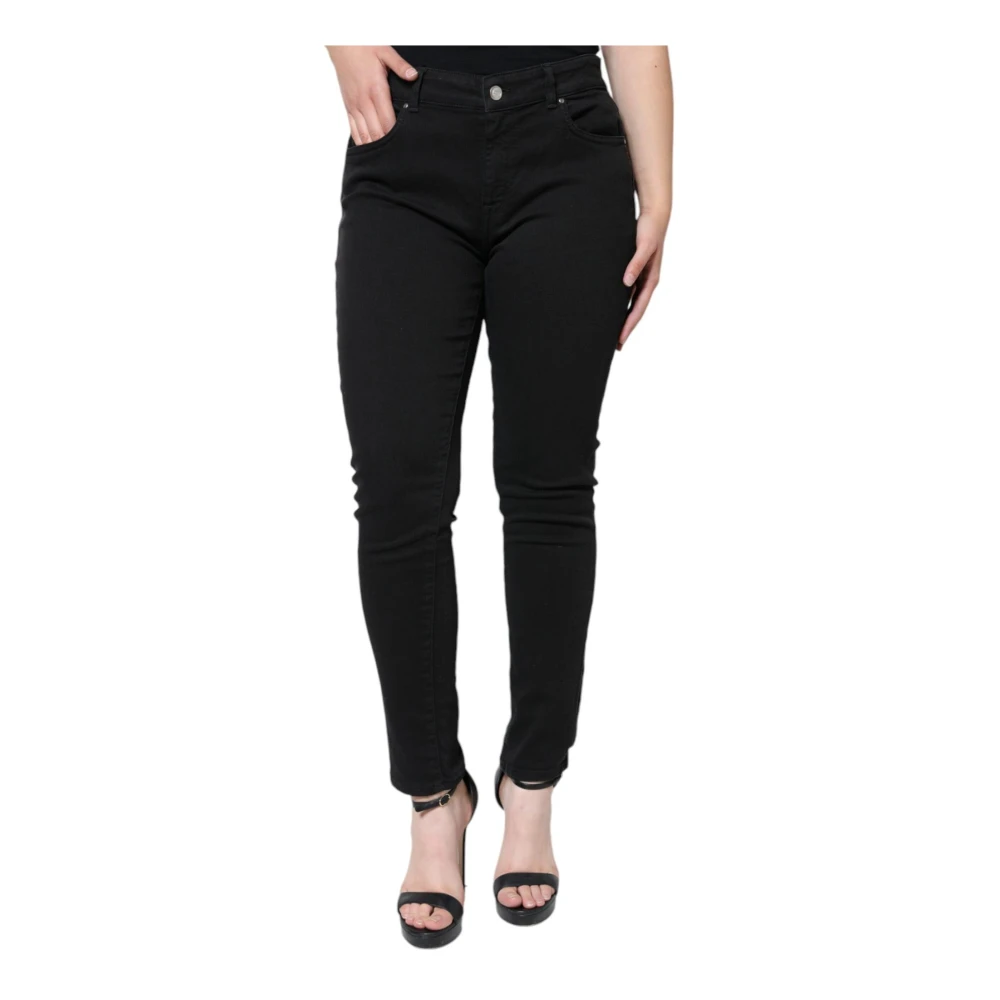 Dolce & Gabbana Black Skinny Fit Jeans, Female, Xl, Skinny Denim Jeans With Logo