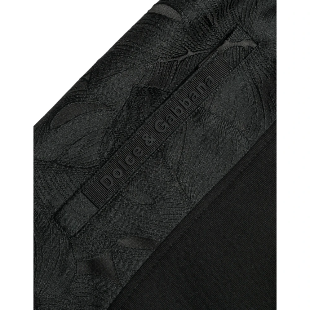 Dolce & Gabbana Elegante Zwarte Luipaard Jogger Broek Black Heren