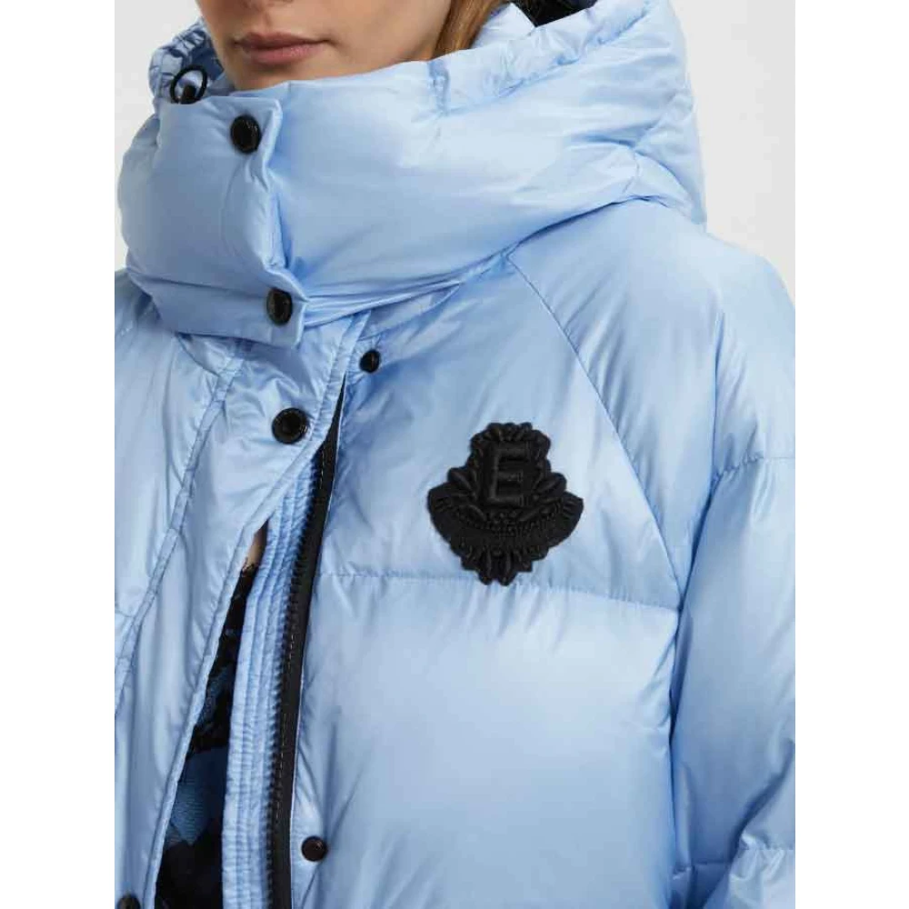Ermanno Scervino Lange Mouw Gewatteerde Jas Blauw Zwart Blue Dames