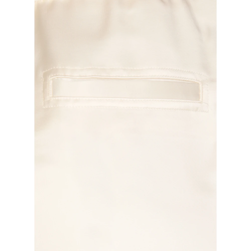 Jil Sander Elastische Taille Ivoor Viscose Blend Broek Beige Dames