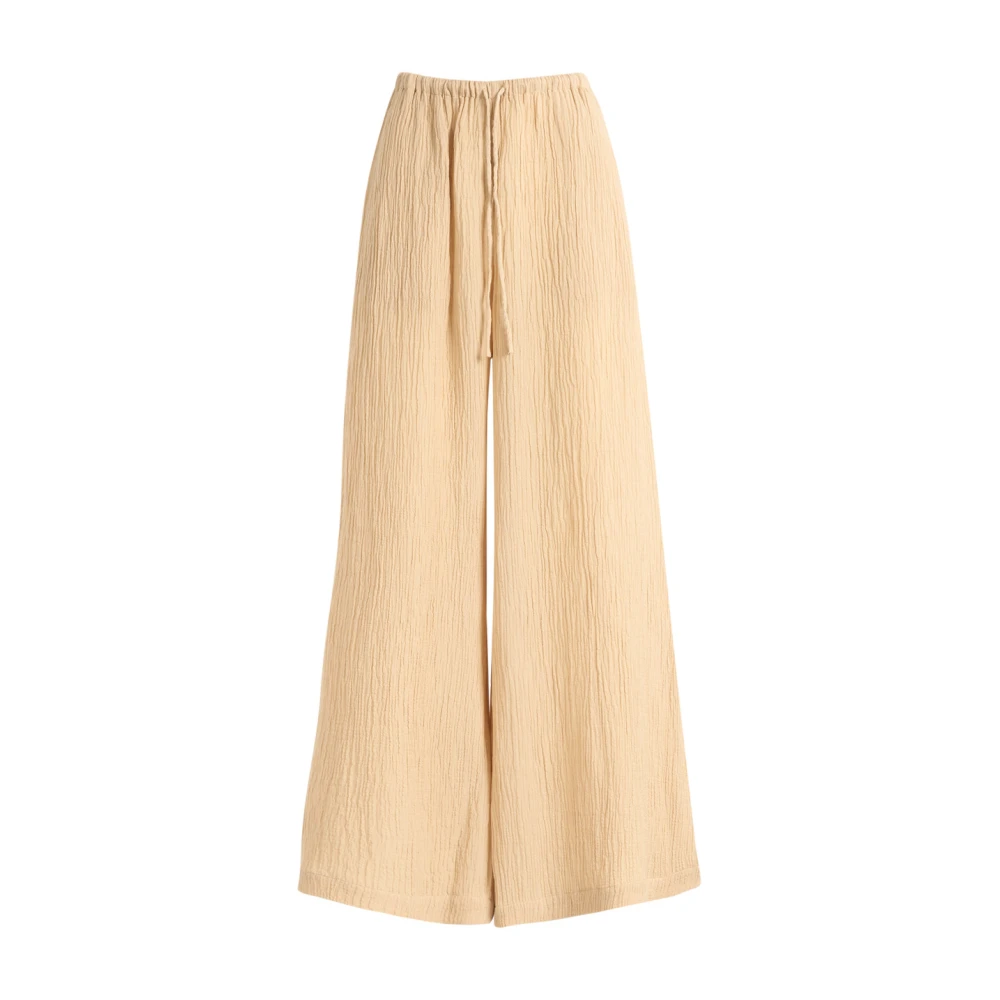 By Malene Birger Women's Beige Wide Trousers, S, Pisca Weave Wide Trousers